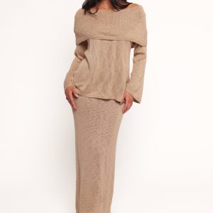 Indya Off Shoulder Top - Mocha