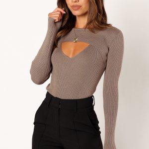Jupiter Long Sleeve Knit Top - Mocha