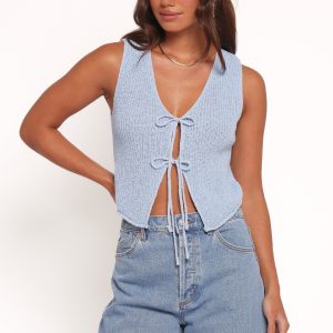 Kendall Knit Top - Light Blue
