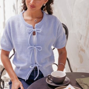 Koskie Tie Knit Top - Blue
