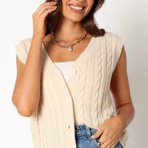Kyle Knit Vest - Cream