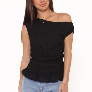 Lia Off Shoulder Top - Black