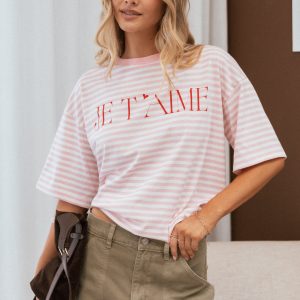 Marly Je T'Aime Tee - Pink Stripe