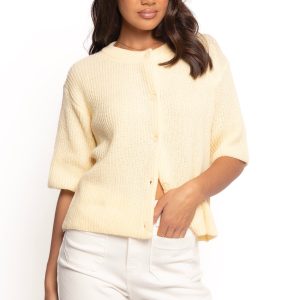 Miriam Short Sleeve Knit Top - Yellow