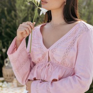 Reed Long Sleeve Top - Pink