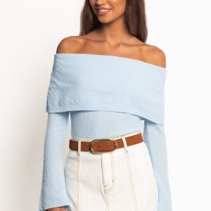 Rory Off Shoulder Top - Pale Blue