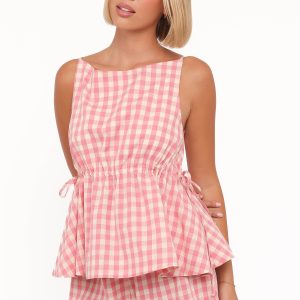 Rory Top - Pink Gingham