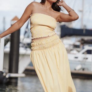 Salome Strapless Top - Mango Stripe