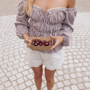 Saphia Top - Brown Gingham