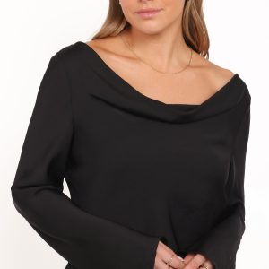 Vinita Long Sleeve Top - Black