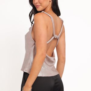 Vita Cowl Neck Cami Top - Champagne