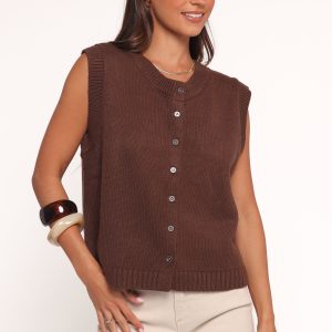 Weston Knit Vest - Dark Chocolate