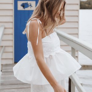 Zera Eyelet Top - White