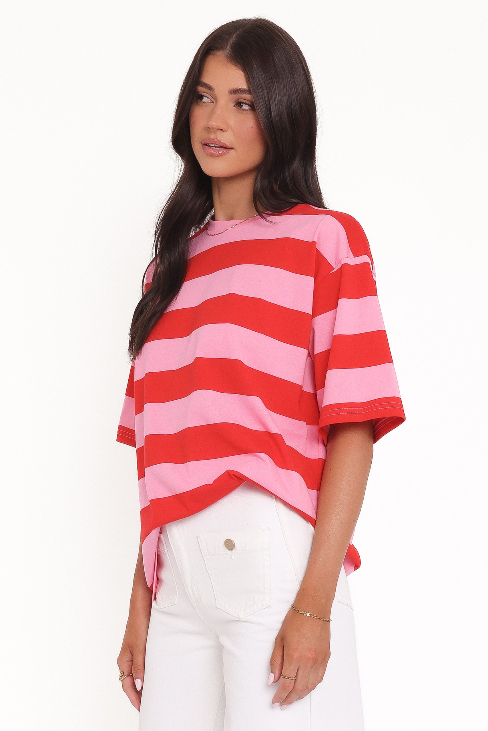 Zestora Tee - Red Pink Stripe - Image 4