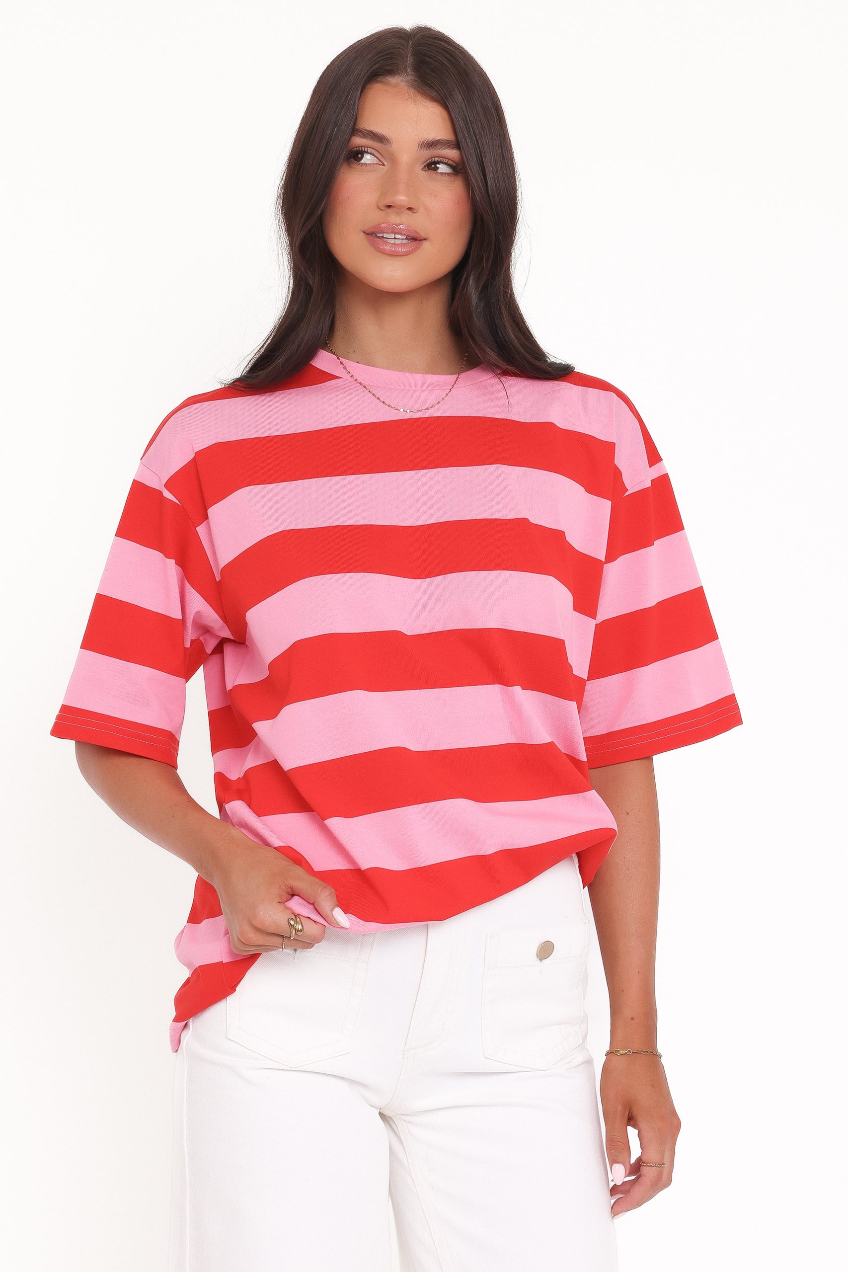Zestora Tee - Red Pink Stripe - Image 6