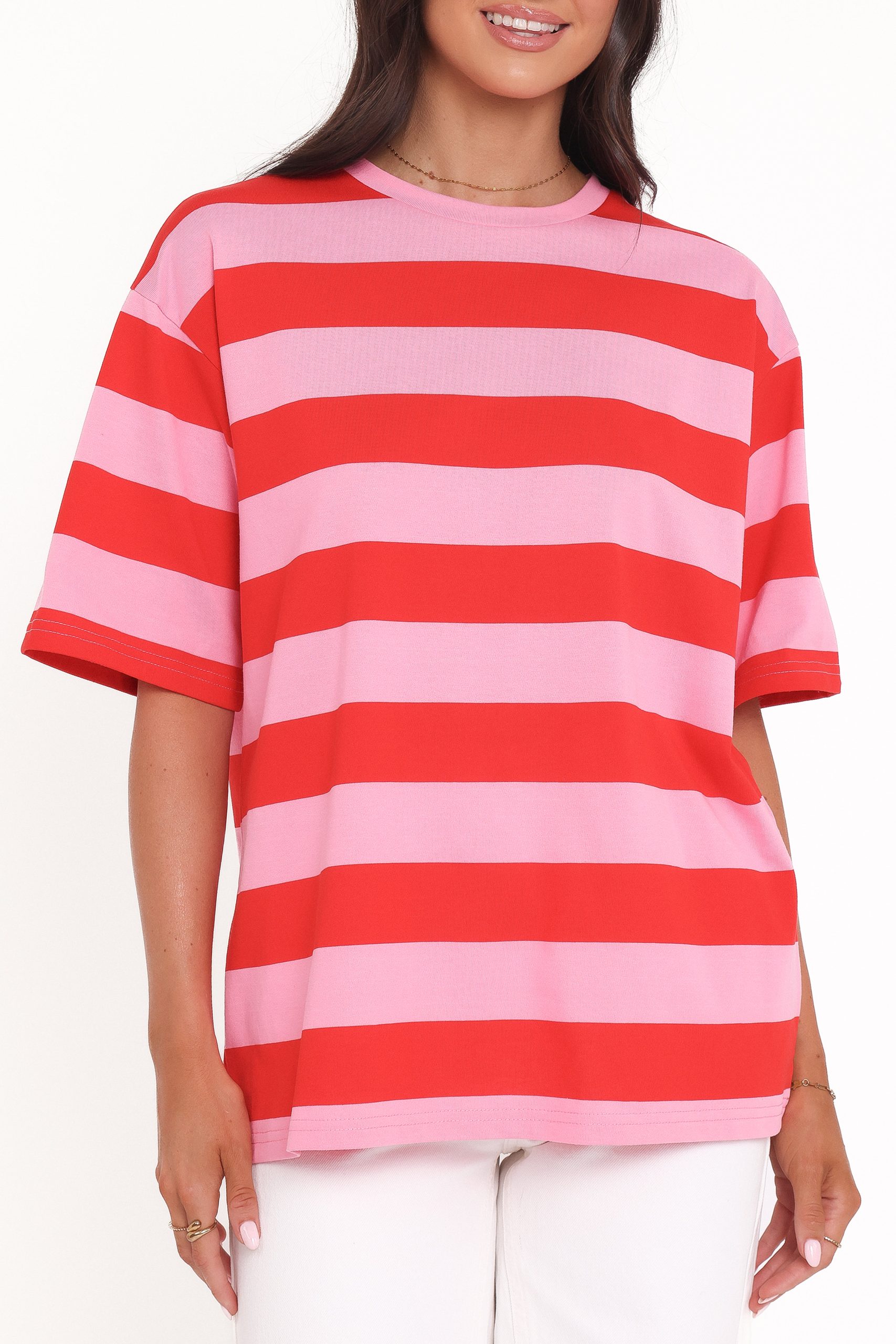 Zestora Tee - Red Pink Stripe - Image 3