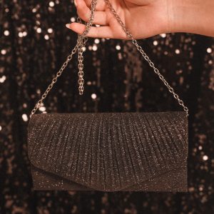 Audrina Clutch - Black Sparkle