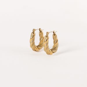Beth Twist Hoop Earrings - Gold