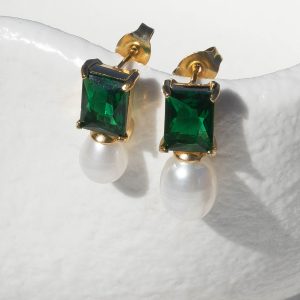 Cosmo Earrings - Green
