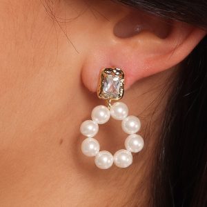 Dara Drop Earrings - Gold/Pearl