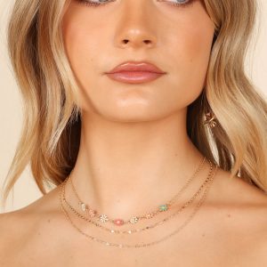 Ellody Flower Necklace Set - Gold