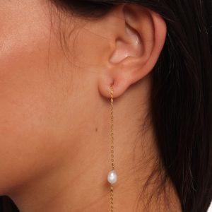 Este Pearl Drop Earrings - Gold