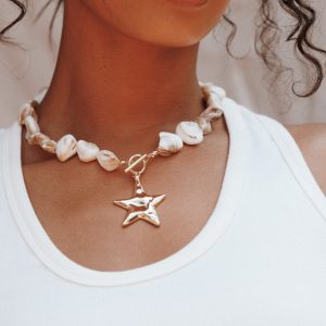 Gabbie Star Necklace - Pearl/Gold