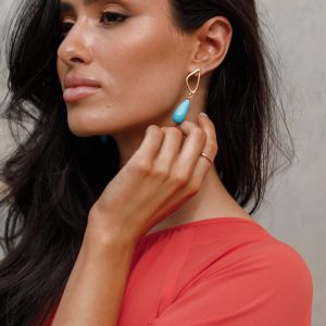 Isabella Turquoise Earrings - Gold