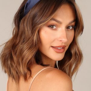Juliana Satin Headband - Blue