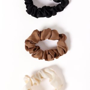 Karina Hair Ties - Cream/Brown/Black