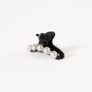 Lile Pearl Hair Clip - Black