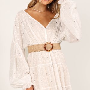 Mary Woven Waist Belt - Natural