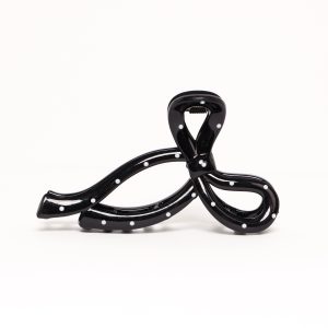 Nova Hair Clip - Black Polka Dot