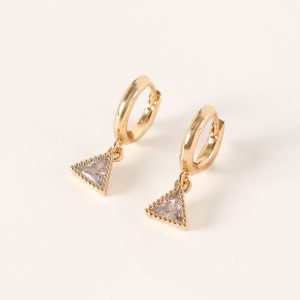 Regina Triangle Drop Earrings - Gold