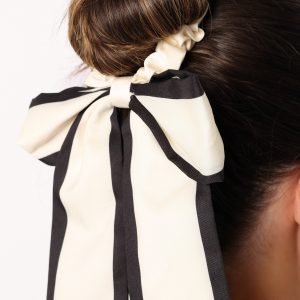 Rory Contrast Hair Tie - Cream Black