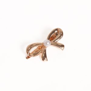 Scout Bow Hair Clip - Gold/Pearl