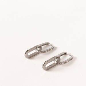 Teagan Double Hoop Earrings - Silver