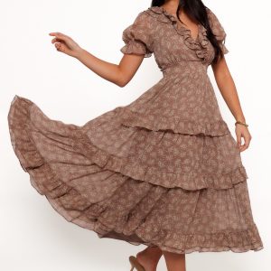 Dayla Maxi Dress - Brown/Light Beige