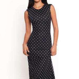 Drea Maxi Dress - Black Polka Dot
