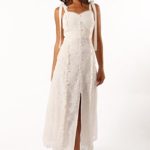 Jagger Midi Lace Dress - White