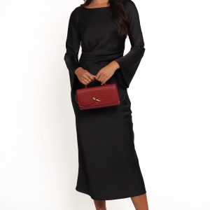 Kalyssa Long Sleeve Maxi Dress - Black