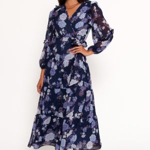 Korina Long Sleeve Maxi Dress - Vintage Blues