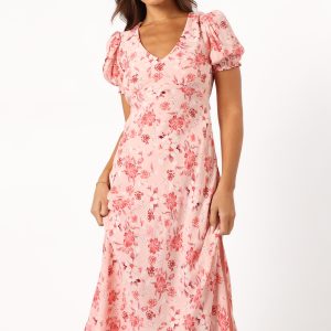 Sandra Midi Dress - Blushed Garden