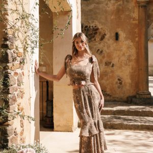 Luna Two Piece Set - Olive Print